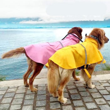 Αδιάβροχο σκύλου με αντανακλαστική ταινία Rain Poncho Jacket για σκύλους αδιάβροχα ρούχα Ρυθμιζόμενο παλτό για κατοικίδια για μικρά μεσαία μεγάλα σκυλιά