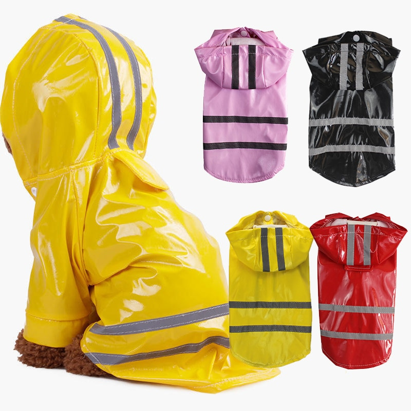 Proljeće Ljeto Kabanica za pse na otvorenom Reflektirajuća PU Puppy Kabanica s kapuljačom za kućne ljubimce Vodootporna za pse Mačke Jakne Chihuahua