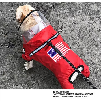 Αδιάβροχο πρόσωπο για σκύλους με καπέλα αντανακλαστικά αδιάβροχα ρούχα Hoodies Αδιάβροχο παλτό για μικρούς μεσαίους σκύλους Στολή ένδυσης