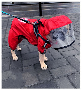 Дъждобран с лице на куче с шапки за домашни любимци Светлоотразителни дъждоустойчиви дрехи Суичъри Дъждобран Палто за малки и средни кучета Облекло Костюм