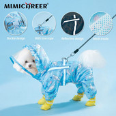 Pláštenka pre domáce zvieratá Trint, pláštenka s trakčným lanom, pre domáce zvieratá, štvornohé, priedušné, nepremokavé, pre malé psy, reflexné pršiplášte s kapucňou