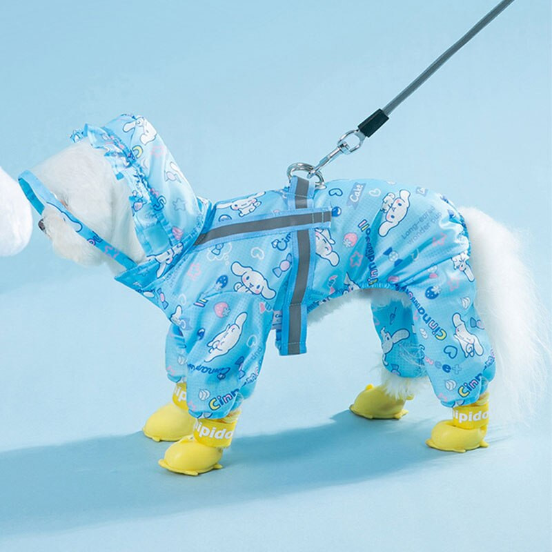 Pláštenka pre domáce zvieratá Trint, pláštenka s trakčným lanom, pre domáce zvieratá, štvornohé, priedušné, nepremokavé, pre malé psy, reflexné pršiplášte s kapucňou