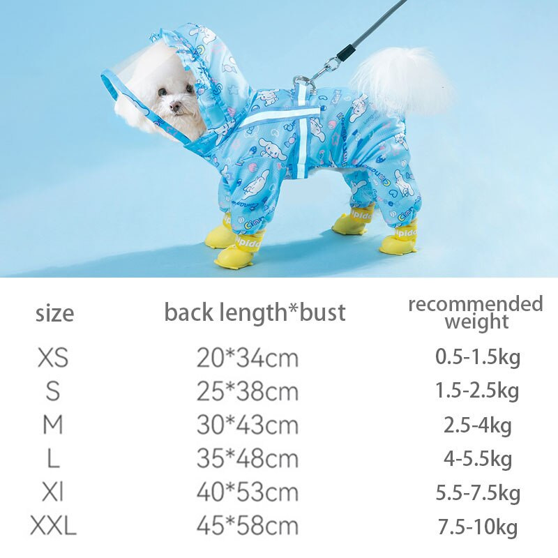 Pláštenka pre domáce zvieratá Trint, pláštenka s trakčným lanom, pre domáce zvieratá, štvornohé, priedušné, nepremokavé, pre malé psy, reflexné pršiplášte s kapucňou