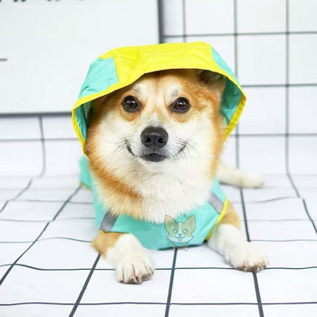 Светлоотразителен дъждобран за домашни кучета за малки, средни големи кучета Водоустойчиво яке Дъждобран Дрехи Корги Лабрадор Шнауцер Мопс CTC04