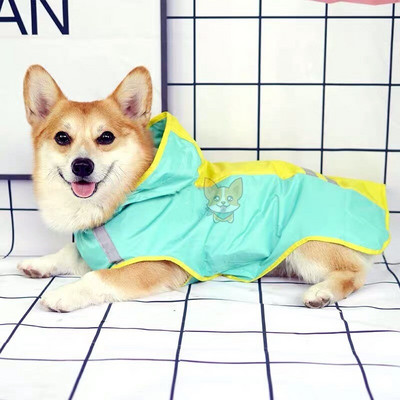 Mājdzīvnieku suņu atstarojošs lietusmētelis maziem vidēji lieliem suņiem Ūdensnecaurlaidīga jaka Lietusmētelis Apģērbi Corgi Labrador Schnauzer Mopsis CTC04