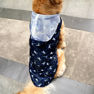 Дъждобран за домашни кучета, анимационни очарователни дрехи, меки, леки, водоустойчиви за голямо средно куче с качулка