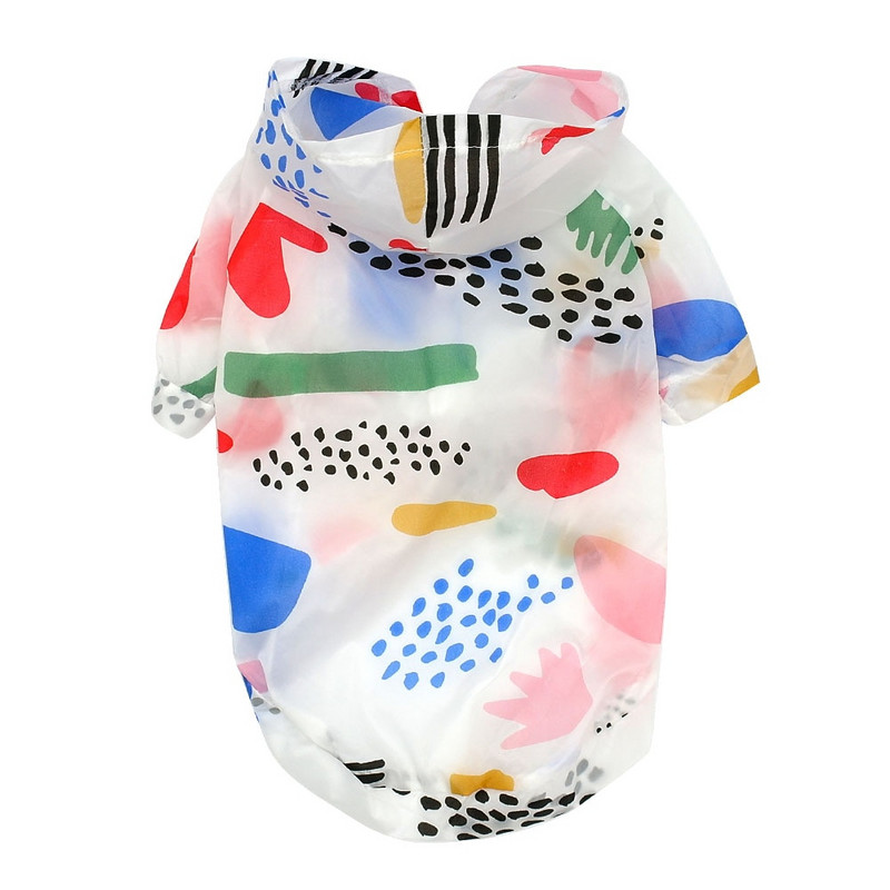 Pelernă de ploaie pentru câini Îmbrăcăminte rezistentă la soare Hanorac de protecție solară de vară Haine pentru câini de talie mică Poncho imprimat pentru animale de companie mici, mijlocii, cățeluș, pisică