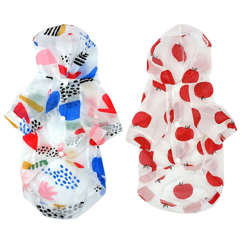 Pelernă de ploaie pentru câini Îmbrăcăminte rezistentă la soare Hanorac de protecție solară de vară Haine pentru câini de talie mică Poncho imprimat pentru animale de companie mici, mijlocii, cățeluș, pisică