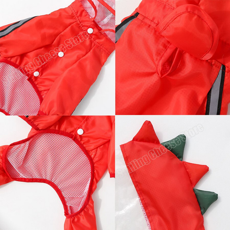 4 kojų vandeniui atsparus mielas varlėtas dinozaurinis lietpaltis šuniui auksaspalviam retriveriui samojedo kolių aviganio Pomeranijos čiau čiau haskis