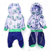 Dog Rain Jumpsuit veekindel hingav lemmiklooma vihmamantel väikestele koertele Kerge kaal reguleeritav kapuutsiga kutsika jope jalutusrihma auguga