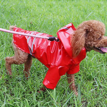 Ρούχα αδιάβροχο σκύλου Σκύλοι για κατοικίδια Ρούχα βροχής PU Reflective σκυλί με κουκούλα αντιανεμικό αδιάβροχο για σκύλους και γάτες Ρούχα ανθεκτικά στη φθορά