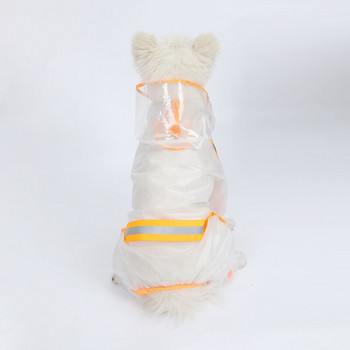 Pet Dog Raincoat Puppy Four Foet Hooded Διαφανές Αδιάβροχο Small Medium Large Dog Rain Out Ρούχα για ζώα