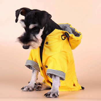 Αξιολάτρευτο αδιάβροχο αδιάβροχο μπουφάν για κατοικίδια με ρίγες εσωτερικά αντιανεμικό σκυλί για κατοικίδια με κουκούλα για μικρά μεσαία μεγάλα σκυλιά