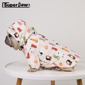 Animacinis filmas prancūzų buldogas naminis šuo, lietpaltis Lietaus kepurė Vandeniui atspari striukė mažiems vidutiniams šunims Drabužiai Korgis Šnauceris Mopsas IBC14