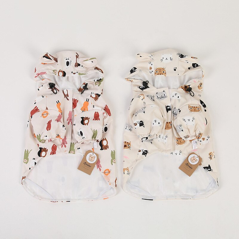 Animacinis filmas prancūzų buldogas naminis šuo, lietpaltis Lietaus kepurė Vandeniui atspari striukė mažiems vidutiniams šunims Drabužiai Korgis Šnauceris Mopsas IBC14