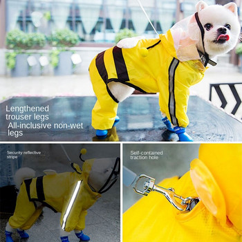 XS-7XL Αδιάβροχο για σκύλους Τετράποδα αδιάβροχα ρούχα για κατοικίδια Ropa Para Perritas Ρούχα σκυλιών για μεγάλα σκυλιά Αδιάβροχο μόδας για σκύλους