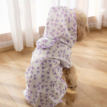 Αδιάβροχα ρούχα σκύλου Heart Print Dogs αδιάβροχο Pet Raincoat Puppy Four Foet Pet Ρούχα Σκύλος Αδιάβροχα Ρούχα για κατοικίδια Φούτερ για κατοικίδια