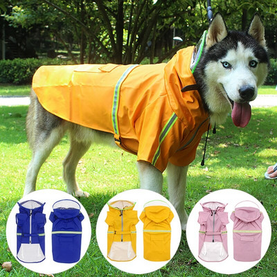 Pets Dog Raincoats Reflective Large Dogs Rain Coat Αδιάβροχο μπουφάν για εξωτερικούς χώρους αναπνεύσιμα ρούχα αξεσουάρ σκυλιών