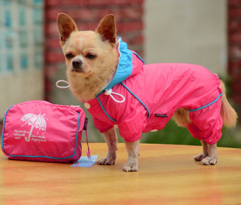 Яке с качулка за малки домашни кучета Дъждобран Водоустойчиви дрехи Slicker Гащеризон Облекло кучешки дрехи за малки кучета дъждобрани момиче момче