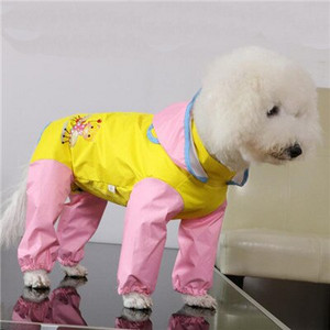Lemmikloomakoerte vihmamantel kombinesoonide mantel väikestele keskmistele koertele veekindlad riided kutsikas eemaldatav kapuutsiga vihmamantel Puudel mops