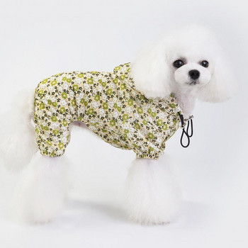 Cat Polyester Hooded Αδιάβροχο τετράποδο με κουκούλα Φρέσκο εμπριμέ αδιάβροχο Ρούχα για σκύλους Αδιάβροχο παντός τύπου για αγορές σε εξωτερικούς χώρους