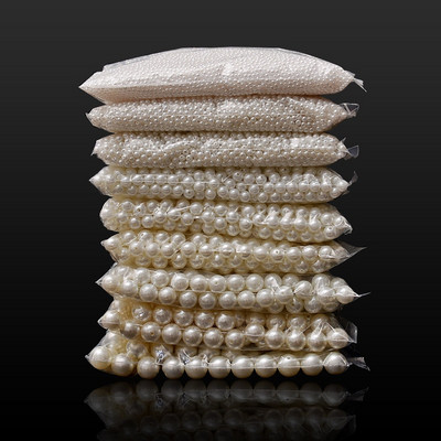 4/6/8/10/12/14/16 mm-es gyöngy ABS laza kerek gyöngyök Craft divatékszerek készítése fehér bézs DIY utánzat Ruhagyöngyök