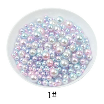 100–500 gab. 3/4/5/6 mm varavīksnes krāsa, apaļa imitācija, ABS pērļu bezcaurumu krelles rotaslietām, DIY amatniecības albumu dekorēšanai