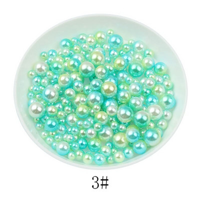 100–500 gab. 3/4/5/6 mm varavīksnes krāsa, apaļa imitācija, ABS pērļu bezcaurumu krelles rotaslietām, DIY amatniecības albumu dekorēšanai