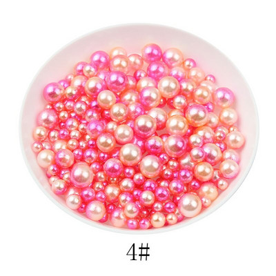 100-500 bucăți 3/4/5/6mm, culoare curcubeu, rotund, imitație de perle ABS, margele fără găuri pentru bijuterii, bricolaj, artizanat, decorare pentru albume de însemnări