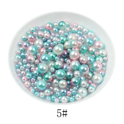 100–500 gab. 3/4/5/6 mm varavīksnes krāsa, apaļa imitācija, ABS pērļu bezcaurumu krelles rotaslietām, DIY amatniecības albumu dekorēšanai