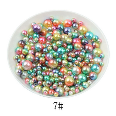 100–500 gab. 3/4/5/6 mm varavīksnes krāsa, apaļa imitācija, ABS pērļu bezcaurumu krelles rotaslietām, DIY amatniecības albumu dekorēšanai