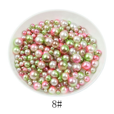100–500 gab. 3/4/5/6 mm varavīksnes krāsa, apaļa imitācija, ABS pērļu bezcaurumu krelles rotaslietām, DIY amatniecības albumu dekorēšanai
