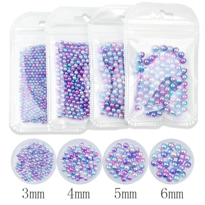100–500 gab. 3/4/5/6 mm varavīksnes krāsa, apaļa imitācija, ABS pērļu bezcaurumu krelles rotaslietām, DIY amatniecības albumu dekorēšanai
