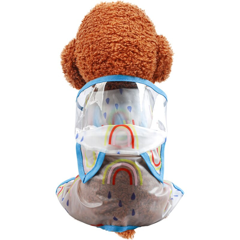 PETCIRCLE Oblečenie pre psov Dúhový nepremokavý pršiplášť pre malého psa, šteniatko, mačku, celoročné, roztomilý kostým pre domáce zvieratá, oblečenie pre domáce zvieratá, kabát