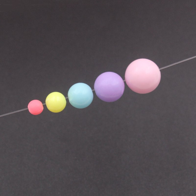 20–600 gab. Apaļas krelles 6–14 MM akrila plastmasas krelles, ar rokām darinātas modes rotaslietas, aksesuāri, bērnu apģērbi, vaļīgas krelles