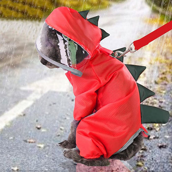 Αδιάβροχο αδιάβροχο για σκύλους αντανακλαστικό παλτό βροχής σε σχήμα δεινοσαύρου Μπουφάν για ρούχα εξωτερικού χώρου για σκύλους για μικρά σκυλιά, γάτες, προμήθειες για κατοικίδια