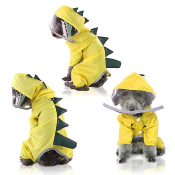 Αδιάβροχο αδιάβροχο για σκύλους αντανακλαστικό παλτό βροχής σε σχήμα δεινοσαύρου Μπουφάν για ρούχα εξωτερικού χώρου για σκύλους για μικρά σκυλιά, γάτες, προμήθειες για κατοικίδια