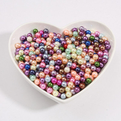 50-1000 buc 3/4/6/8/10MM, multicolore, rotunde, fără găuri, acrilice, mărgele de perle de imitație, mărgele libere pentru decorarea manuală a albumelor de însemnări