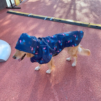 Αδιάβροχο για κατοικίδια για μικρούς μεσαίους μεγάλους σκύλους Αδιάβροχο παλτό βροχής Μπουφάν με κουκούλα Labrador Teddy Ρούχα Υπέροχη εμπριμέ αδιάβροχη κάπα