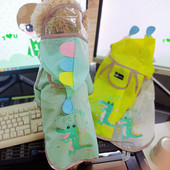 Pelernă de ploaie reflectorizantă de dinozaur pentru câini Suk Bulldog francez Pălărie amuzantă Hanorac pentru animale de companie Manta impermeabilă Pomeranian Lucruri pentru pisici