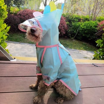 Ανακλαστικό αδιάβροχο δεινοσαύρων για σκύλους Σουκ γαλλικό μπουλντόγκ Funny καπέλο για κατοικίδια Παλτό με κουκούλα για κατοικίδια Αδιάβροχα ρούχα από γάτα Pomeranian
