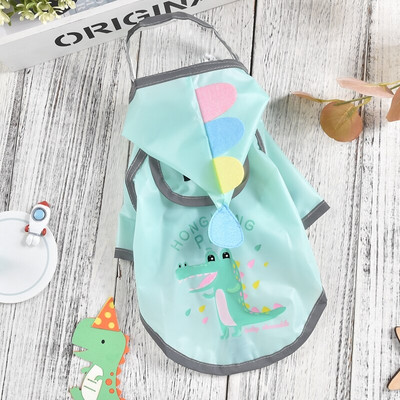 Pelernă de ploaie reflectorizantă de dinozaur pentru câini Suk Bulldog francez Pălărie amuzantă Hanorac pentru animale de companie Manta impermeabilă Pomeranian Lucruri pentru pisici