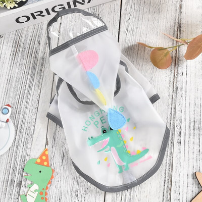 Pelernă de ploaie reflectorizantă de dinozaur pentru câini Suk Bulldog francez Pălărie amuzantă Hanorac pentru animale de companie Manta impermeabilă Pomeranian Lucruri pentru pisici