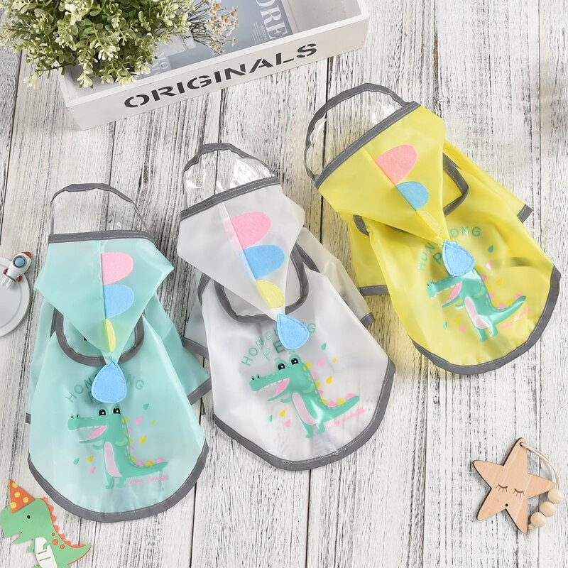 Pelernă de ploaie reflectorizantă de dinozaur pentru câini Suk Bulldog francez Pălărie amuzantă Hanorac pentru animale de companie Manta impermeabilă Pomeranian Lucruri pentru pisici