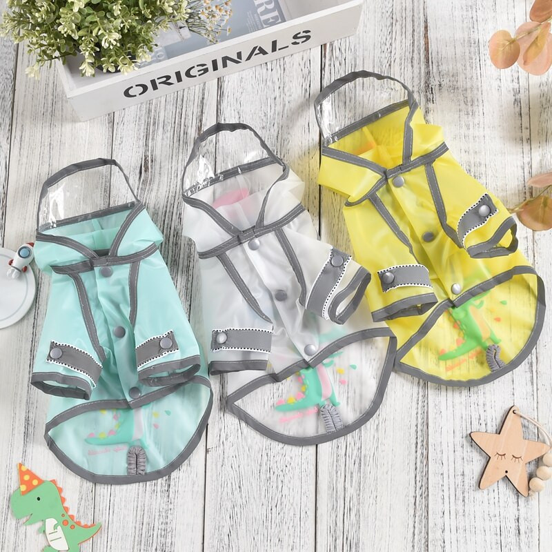 Pelernă de ploaie reflectorizantă de dinozaur pentru câini Suk Bulldog francez Pălărie amuzantă Hanorac pentru animale de companie Manta impermeabilă Pomeranian Lucruri pentru pisici