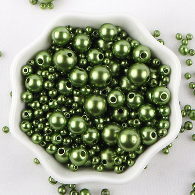 Sajauc 3–10 mm 10 g ar caurumu krāsainas pērļu krelles, apaļas ABS pērļu imitācijas krelles DIY rotaslietu izgatavošanai amatniecības apģērba materiāls