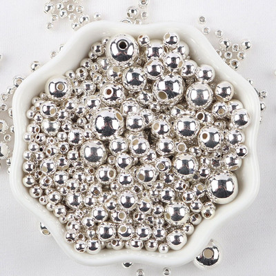 Sajauc 3–10 mm 10 g ar caurumu krāsainas pērļu krelles, apaļas ABS pērļu imitācijas krelles DIY rotaslietu izgatavošanai amatniecības apģērba materiāls