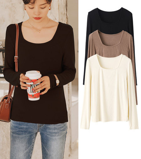 Jednofarebná tehotenská blúzka so štvorcovým výstrihom