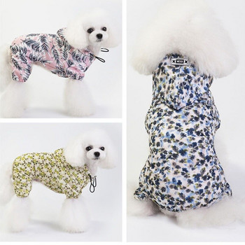Ρούχα για σκύλους με πούπουλα Αδιάβροχο για σκύλους για κατοικίδια Ρούχα με κουκούλα τετράποδο Αδιάβροχο με κουκούλα Άνοιξη Καλοκαίρι Εκτύπωση κινουμένων σχεδίων για αγόρια κορίτσια Ropa