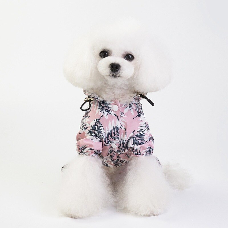 Sulgede Koerariided Vihmamantel Lemmikloomade Koerte Riietus Neljajalgsed kapuutsiga vihmamantel Kevadsuvi Mood Print Multifilm Poisid Tüdrukud Ropa